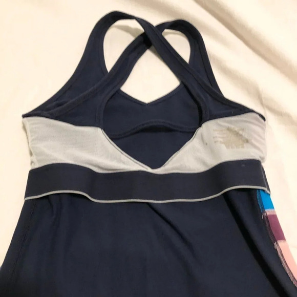 Lululemon Navy Blue Side Stripe Tank Top Activewear - Picture 13 of 13